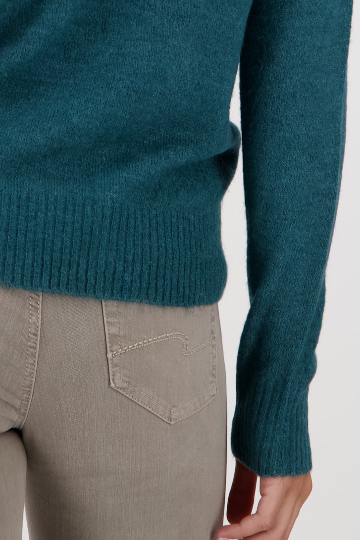 Pull en maille vert-bleu avec col en V de JDY pour Femmes