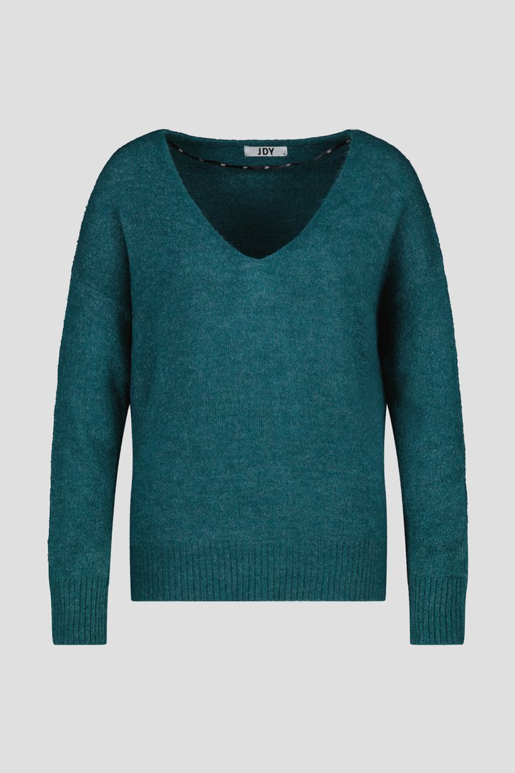 Pull en maille vert-bleu avec col en V de JDY pour Femmes