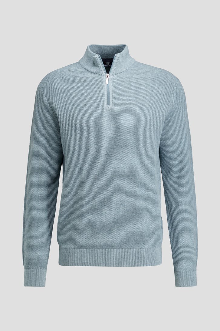 Photo produit 1 de Pull en maille vert d’eau avec col zippé de Dansaert Blue pour Hommes