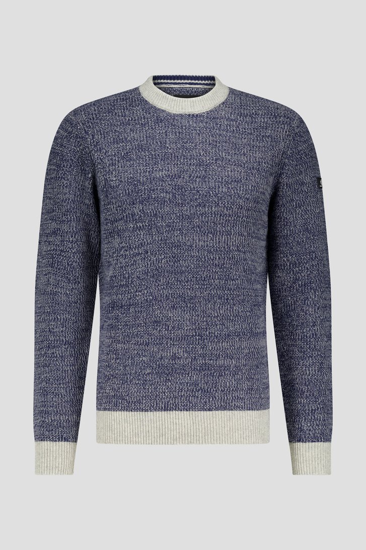 Pull en mélange bleu-gris à encolure ronde de Bluefields pour Hommes
