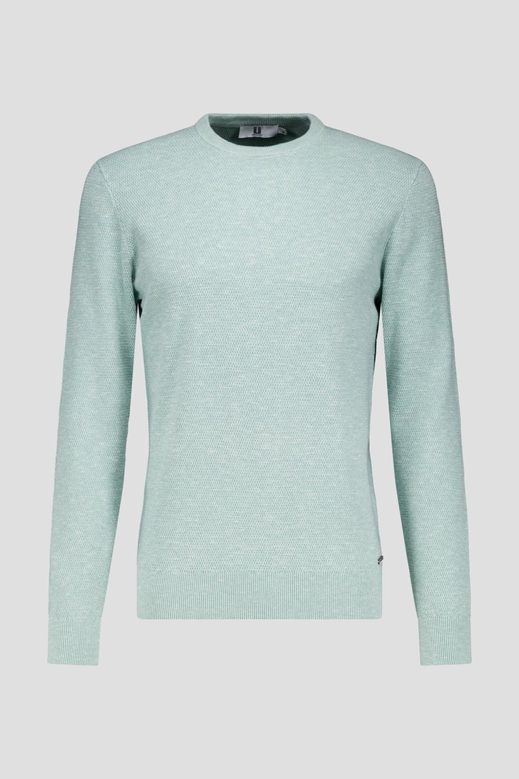 Pull en piqué vert à col rond de Upper East pour Hommes