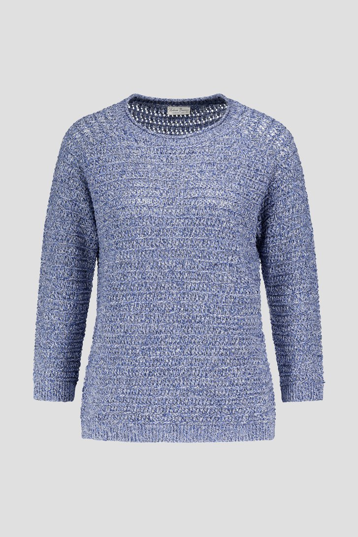 Pull en tricot ajouré bleu foncé de Barbara Lebek pour Femmes