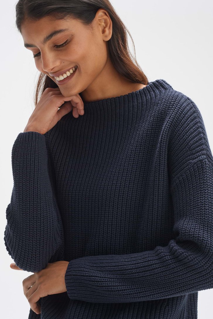 Pull en tricot bleu foncé	 de Opus pour Femmes