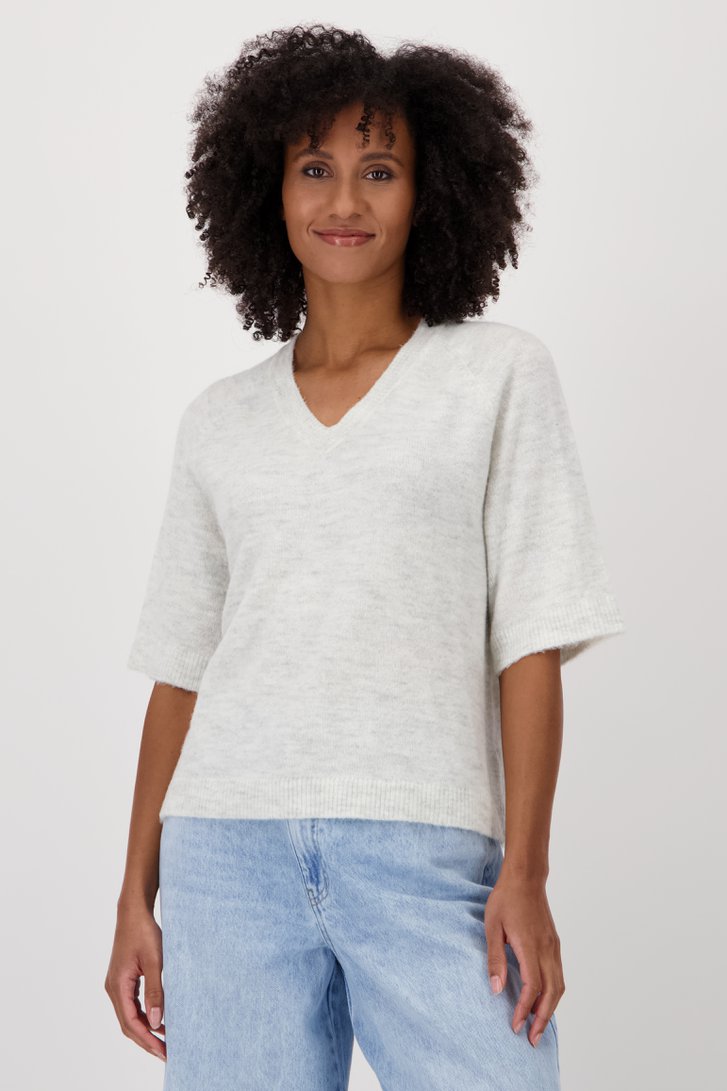 Pull en tricot écru avec col en V de JDY pour Femmes