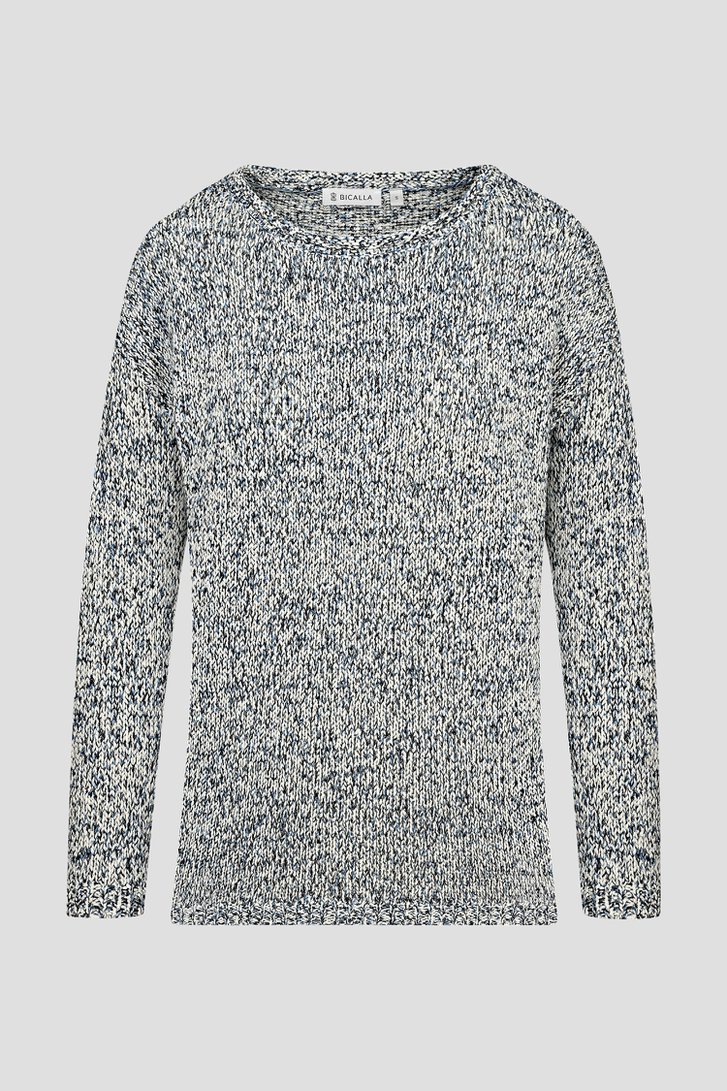 Photo produit 1 de Pull en tricot mélangé bleu et blanc de Bicalla pour Femmes