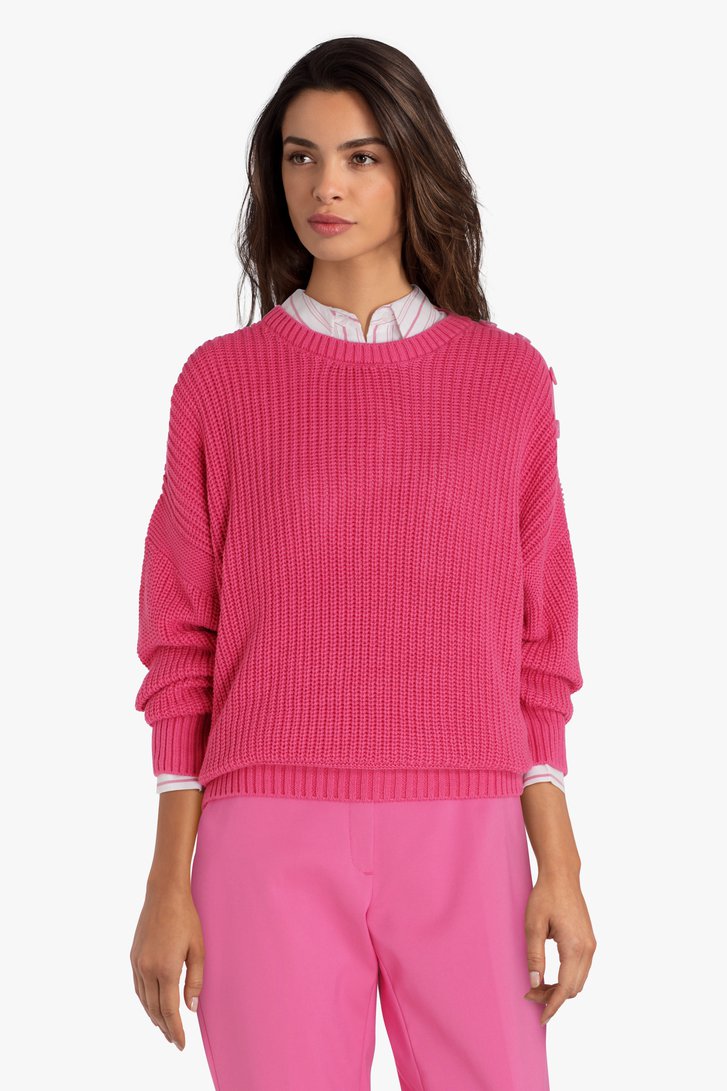Pull en tricot rose 