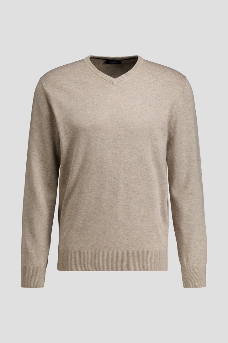 Photo produit 1 de Pull fin beige à col en V de Dansaert Blue pour Hommes