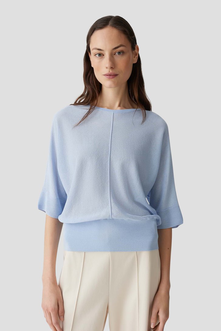 Pull fin bleu clair avec manches chauve-souris de Opus pour Femmes