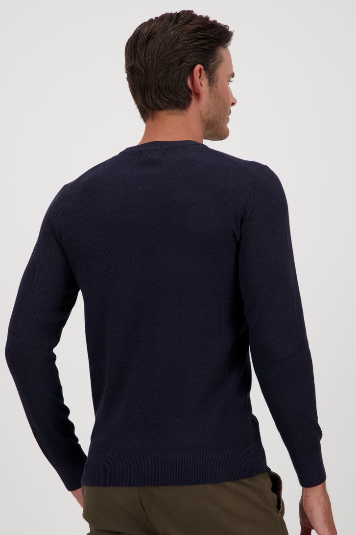 Pull fin bleu foncé	 de Michaelis pour Hommes