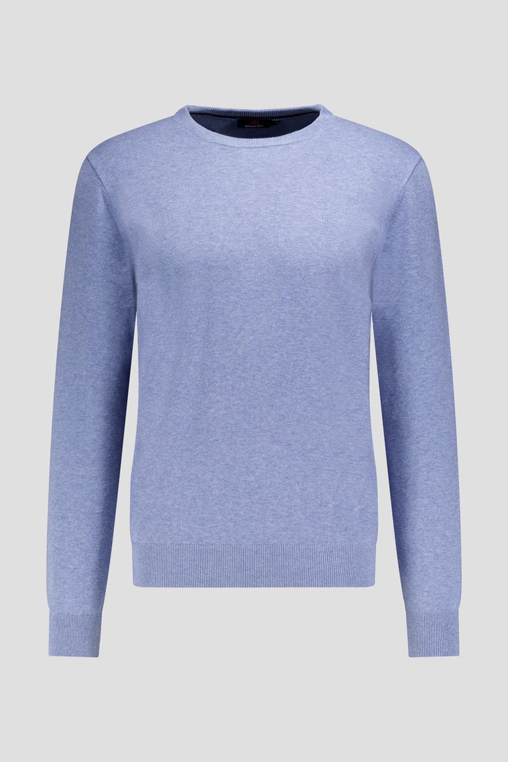 Photo produit 1 de Pull fin bleue à col rond de Dansaert Blue pour Hommes