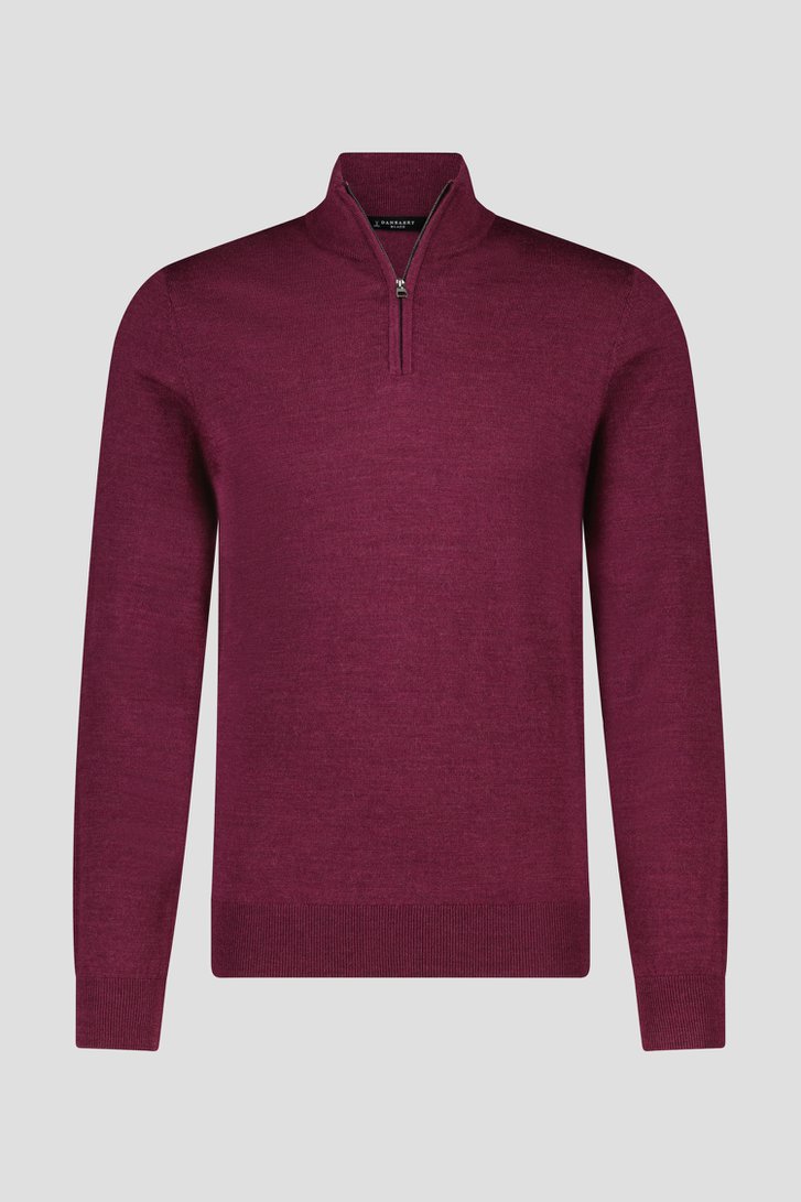 Pull fin bordeaux à fermeture éclair de Dansaert Black pour Hommes