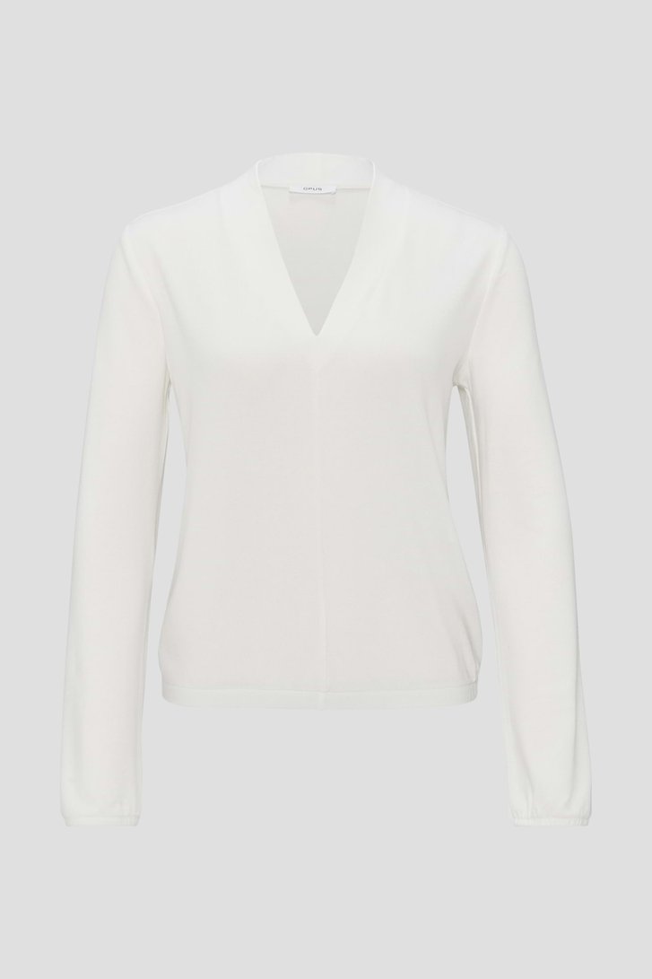 Pull fin écru avec encolure en V	 de Opus pour Femmes