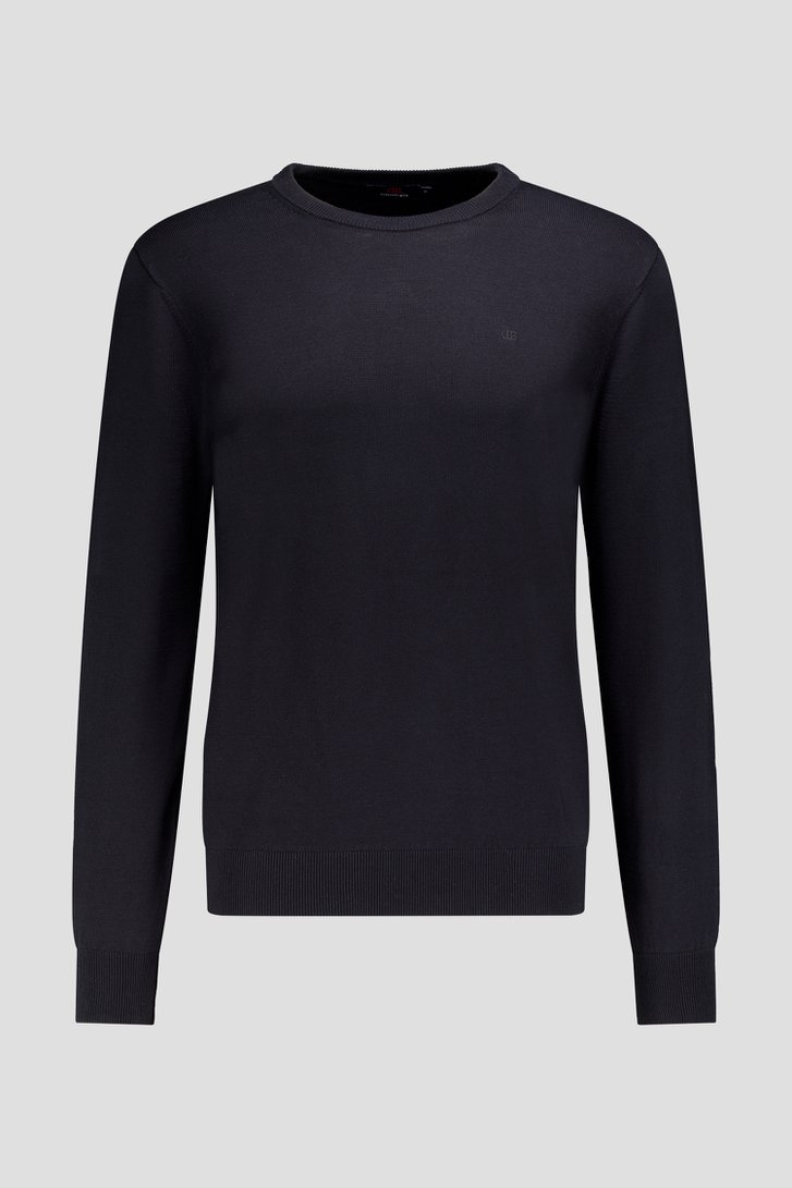 Photo produit 1 de Pull fin noir à col rond de Dansaert Blue pour Hommes