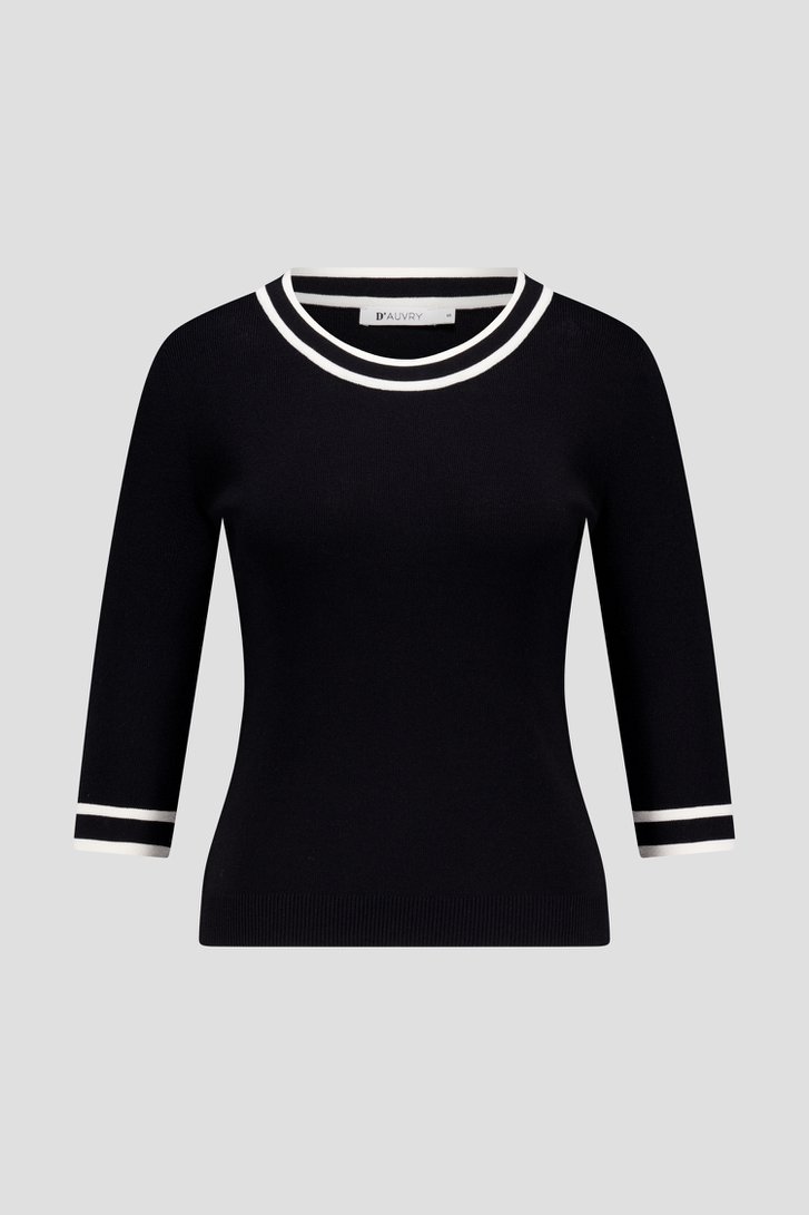 Pull fin noir à encolure ronde de D'Auvry pour Femmes