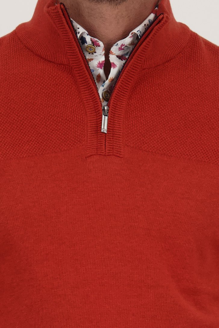 Pull fin orange à fermeture éclair courte	 de Dansaert Blue pour Hommes