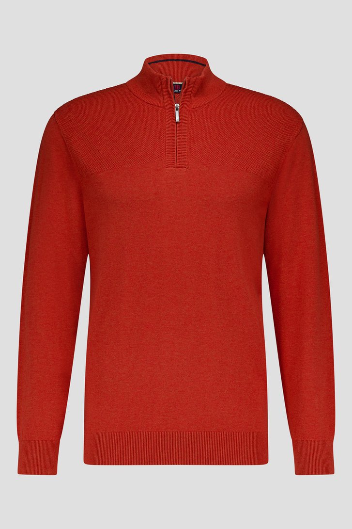 Pull fin orange à fermeture éclair courte	 de Dansaert Blue pour Hommes