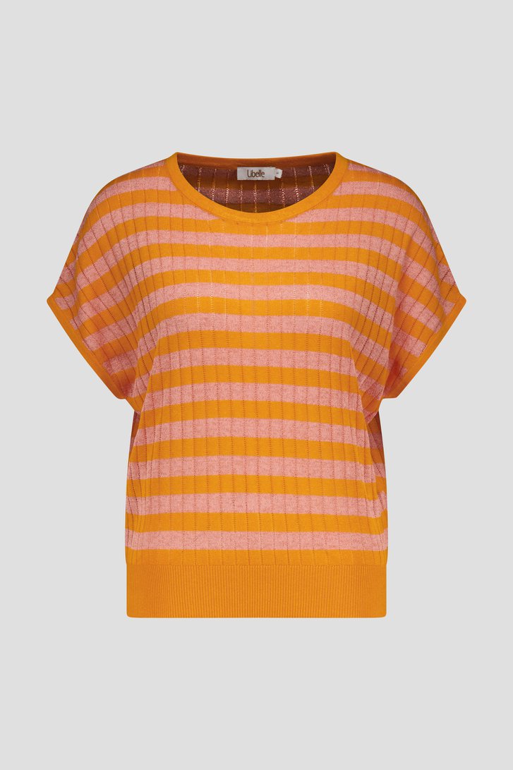 Pull fin rayé orange	 de Libelle pour Femmes