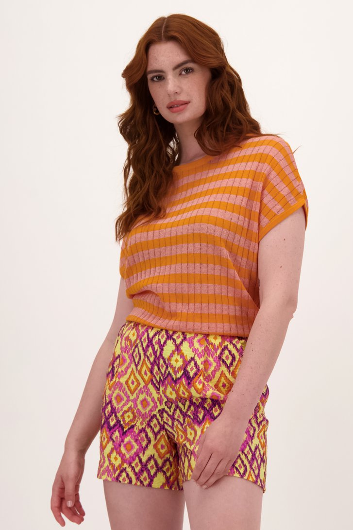 Pull fin rayé orange	 de Libelle pour Femmes