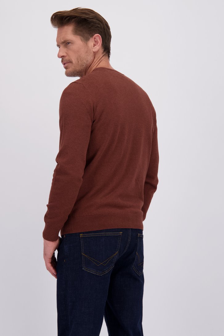 Le dos de Pull fin rouille à col rond de Dansaert Blue pour Hommes