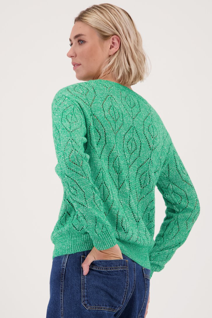 Pull fin vert avec motif ajouré	 de Libelle pour Femmes