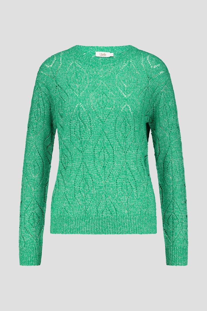 Pull fin vert avec motif ajouré	 de Libelle pour Femmes