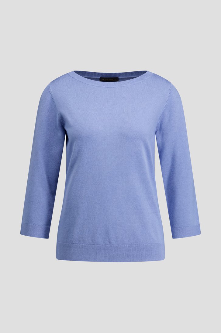 Photo produit 1 de Pull finement tricoté bleu clair de Claude Arielle pour Femmes