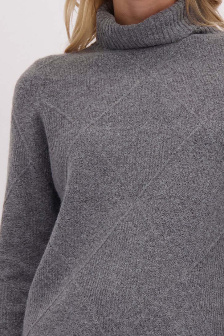 Détail de Pull gris à col roulé de Liberty Island pour Femmes