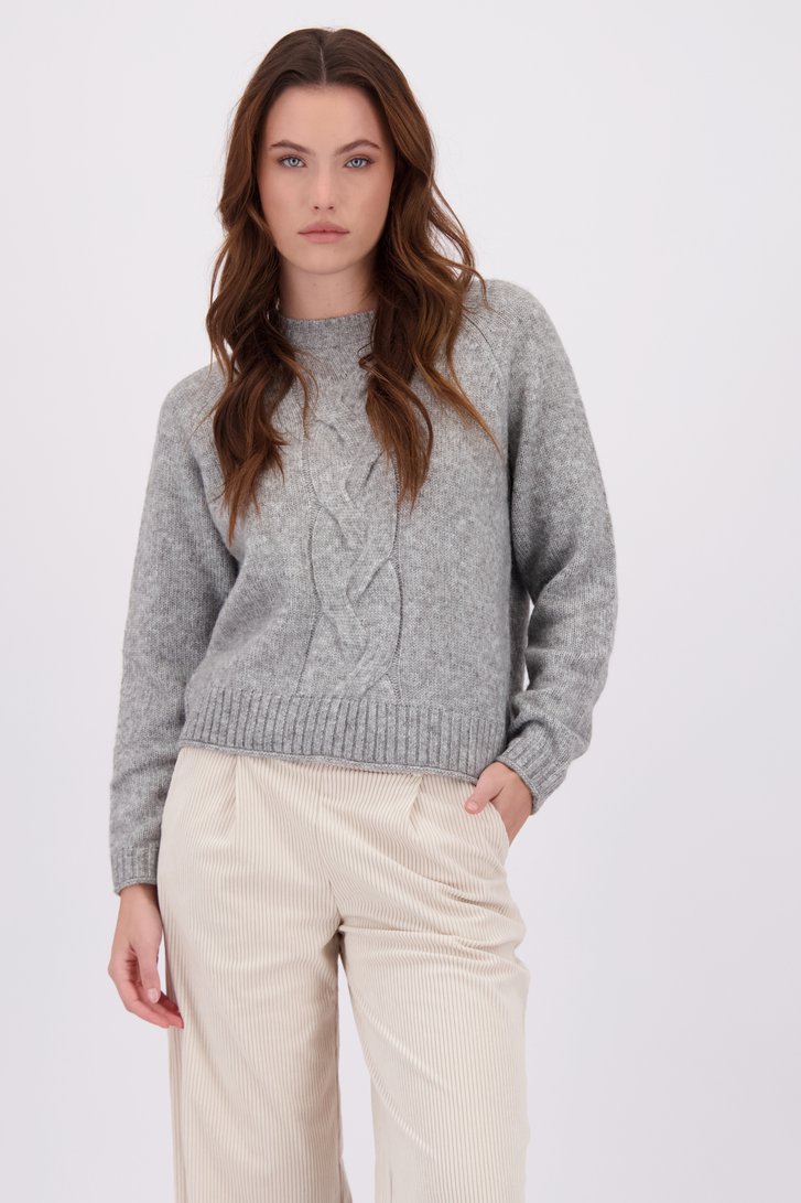 Le devant de Pull gris à motif torsadé de JDY pour Femmes