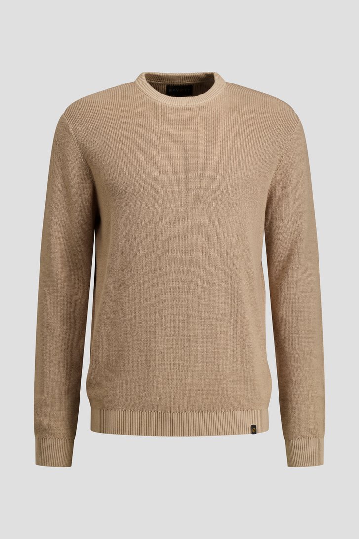 Photo produit 1 de Pull gris-beige à col rond de Ravøtt pour Hommes