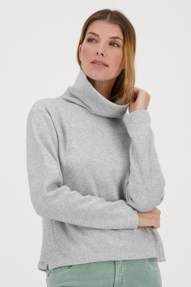 Pull gris col montant fashion femme