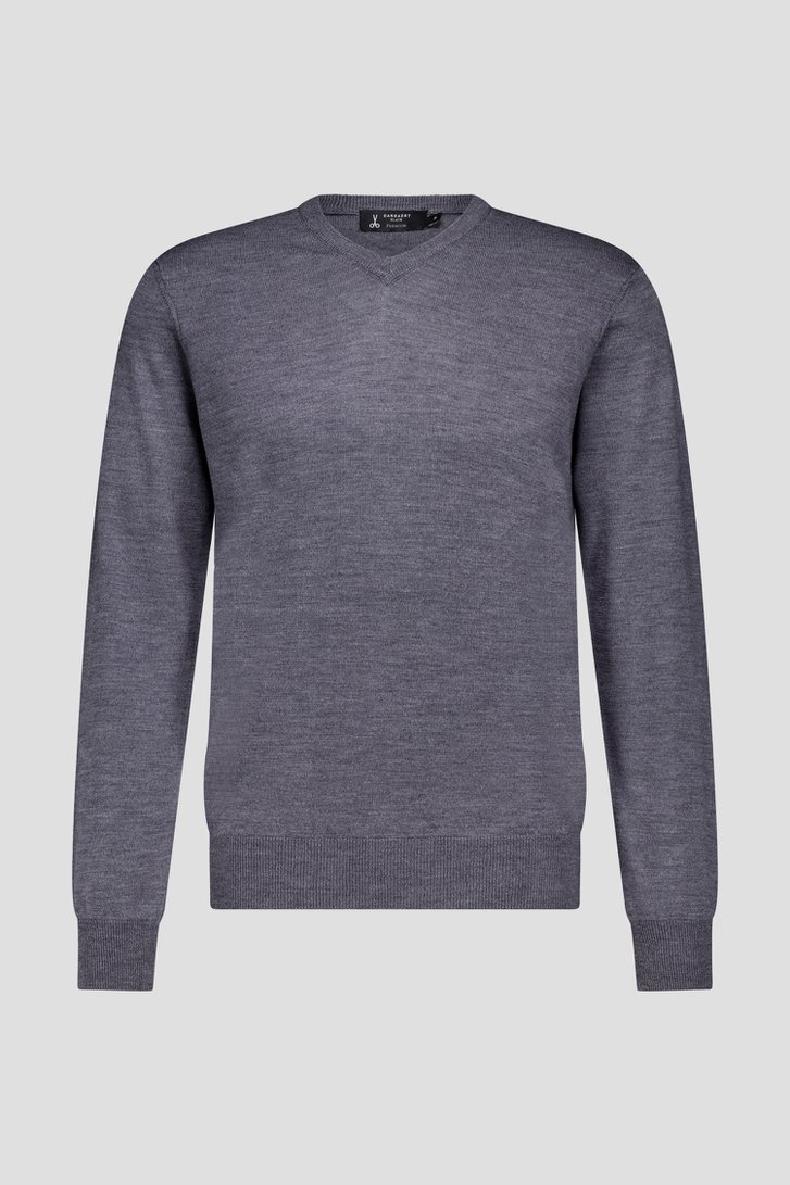 Photo produit 1 de Pull gris clair avec col en V et laine de Dansaert Black Premium pour Hommes