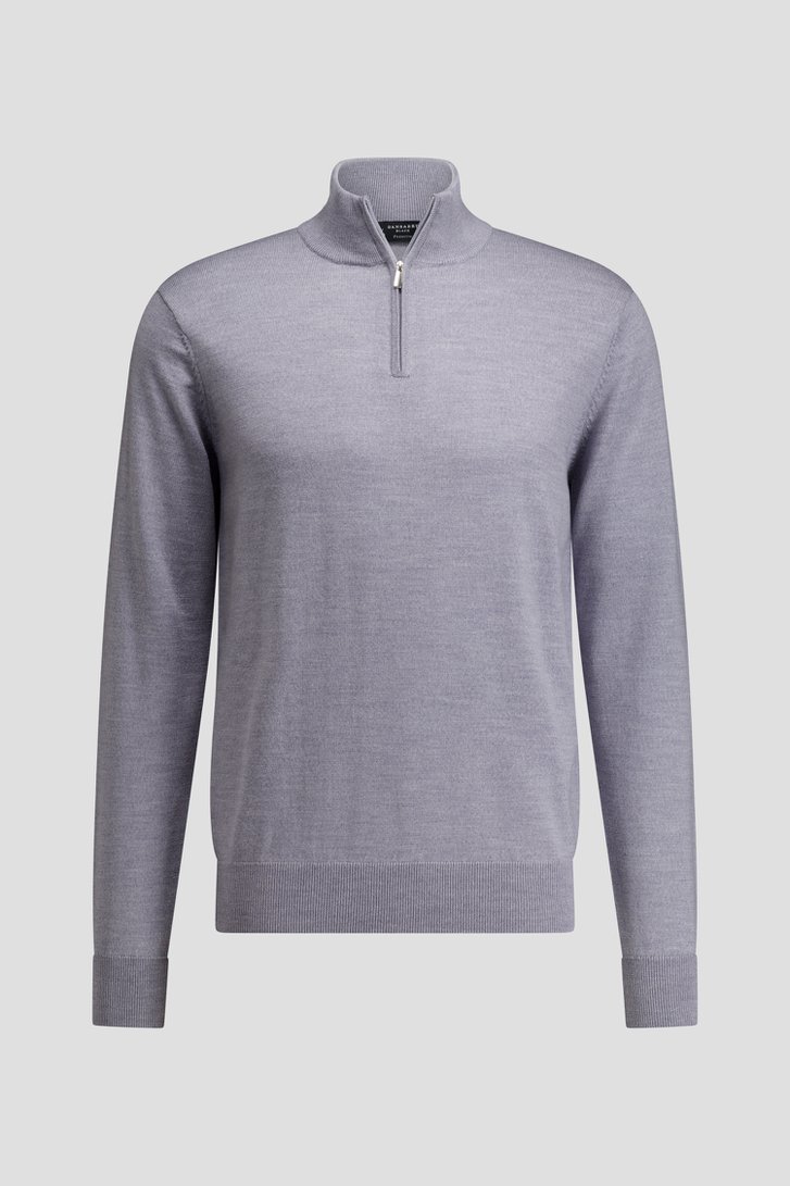 Photo produit 1 de Pull gris en laine à col zippé de Dansaert Black Premium pour Hommes