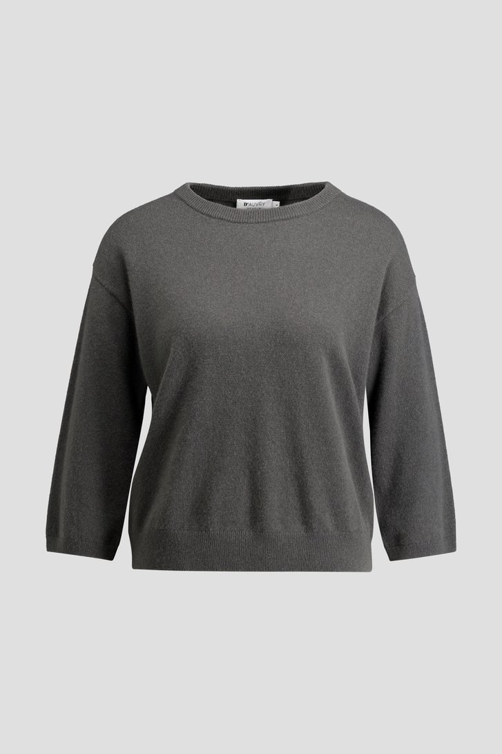 Photo produit 1 de Pull gris foncé en cachemire à manches 3/4 de D'Auvry Studio pour Femmes