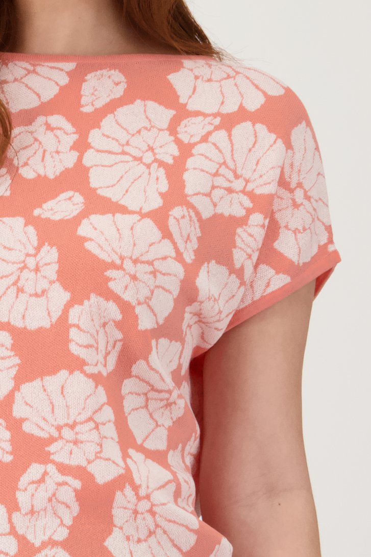Pull in koraal met ecru print van Libelle voor Dames