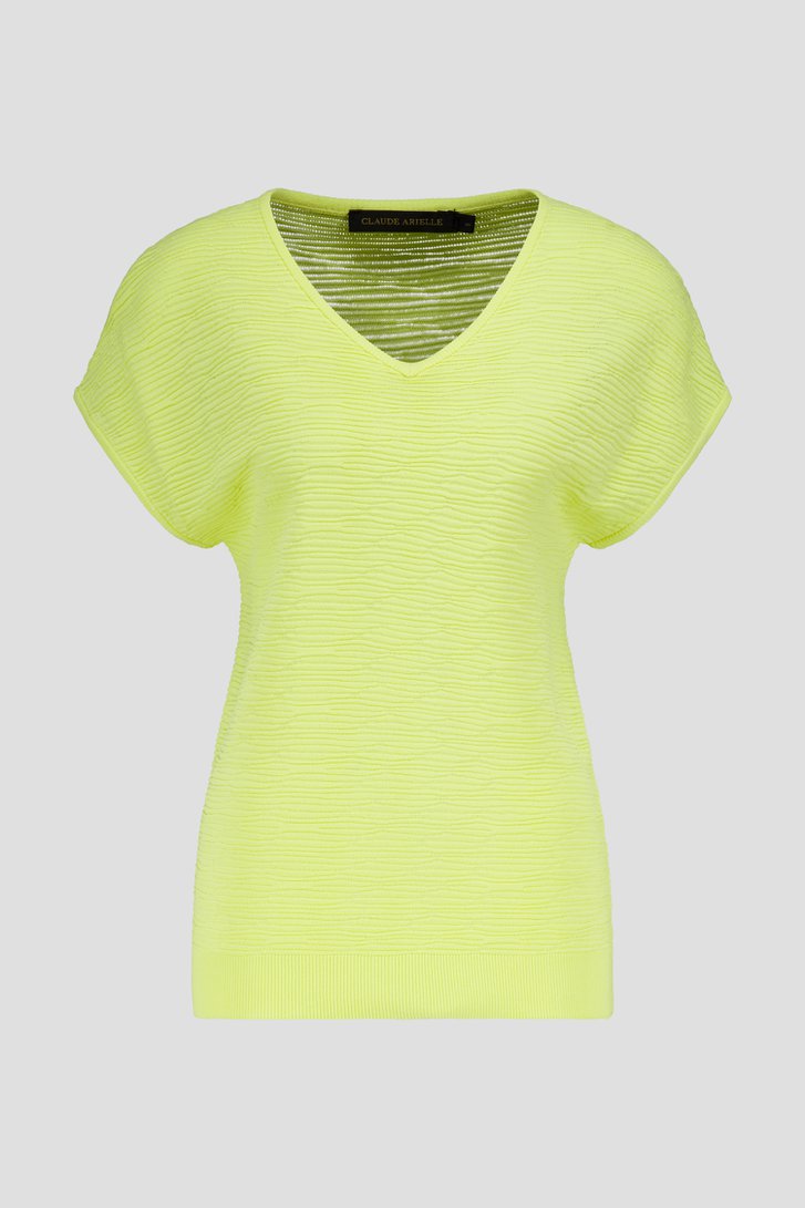 Pull jaune avec structure ondulée de Claude Arielle pour Femmes