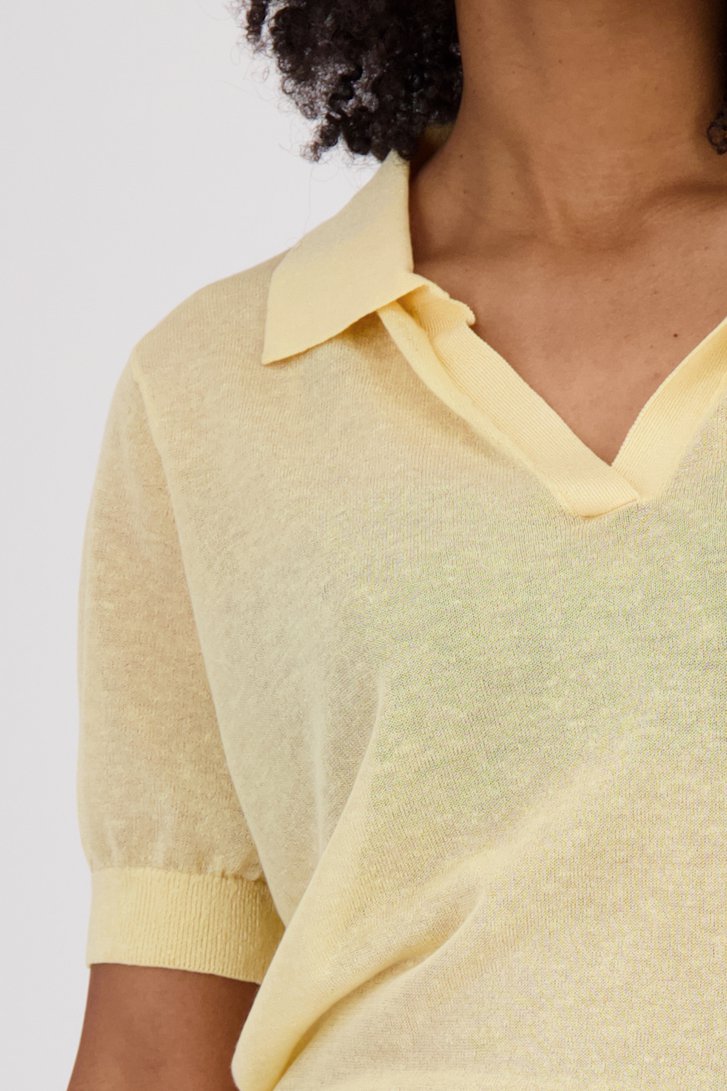 Pull jaune beurre à manches courtes de Louise pour Femmes