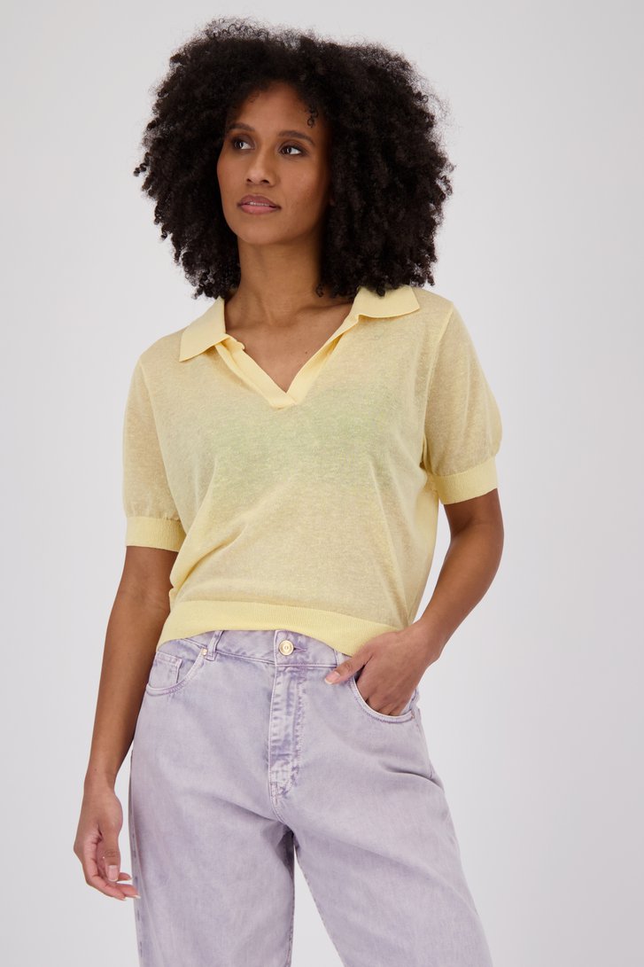 Pull jaune beurre à manches courtes de Louise pour Femmes