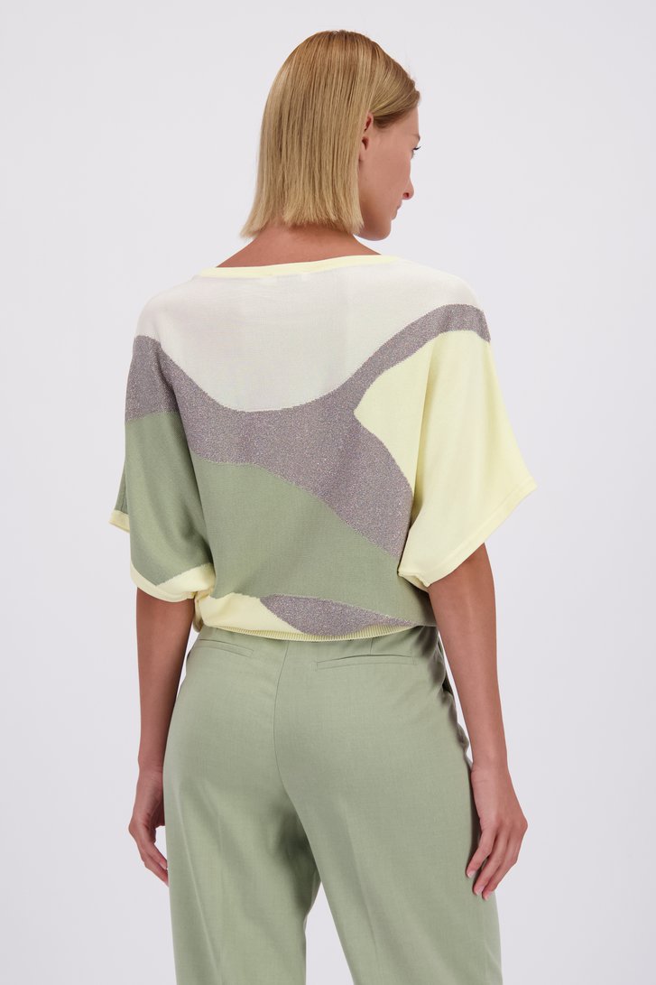Le dos de Pull jaune clair avec paillettes  de D'Auvry pour Femmes
