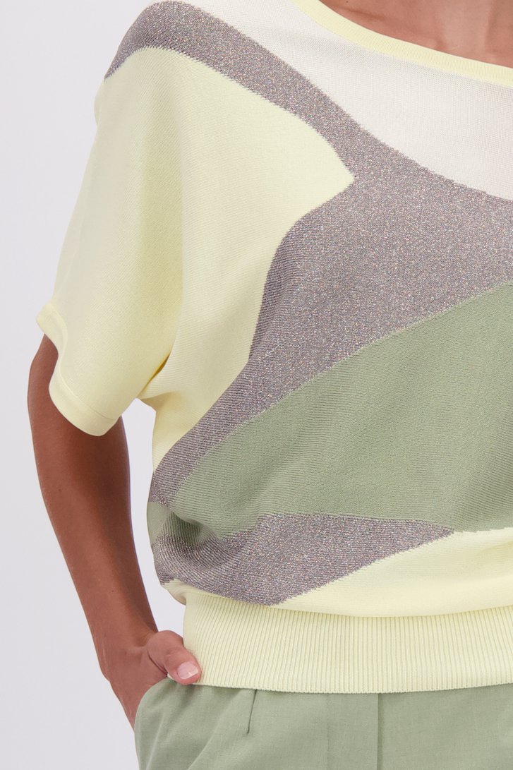 Détail de Pull jaune clair avec paillettes  de D'Auvry pour Femmes