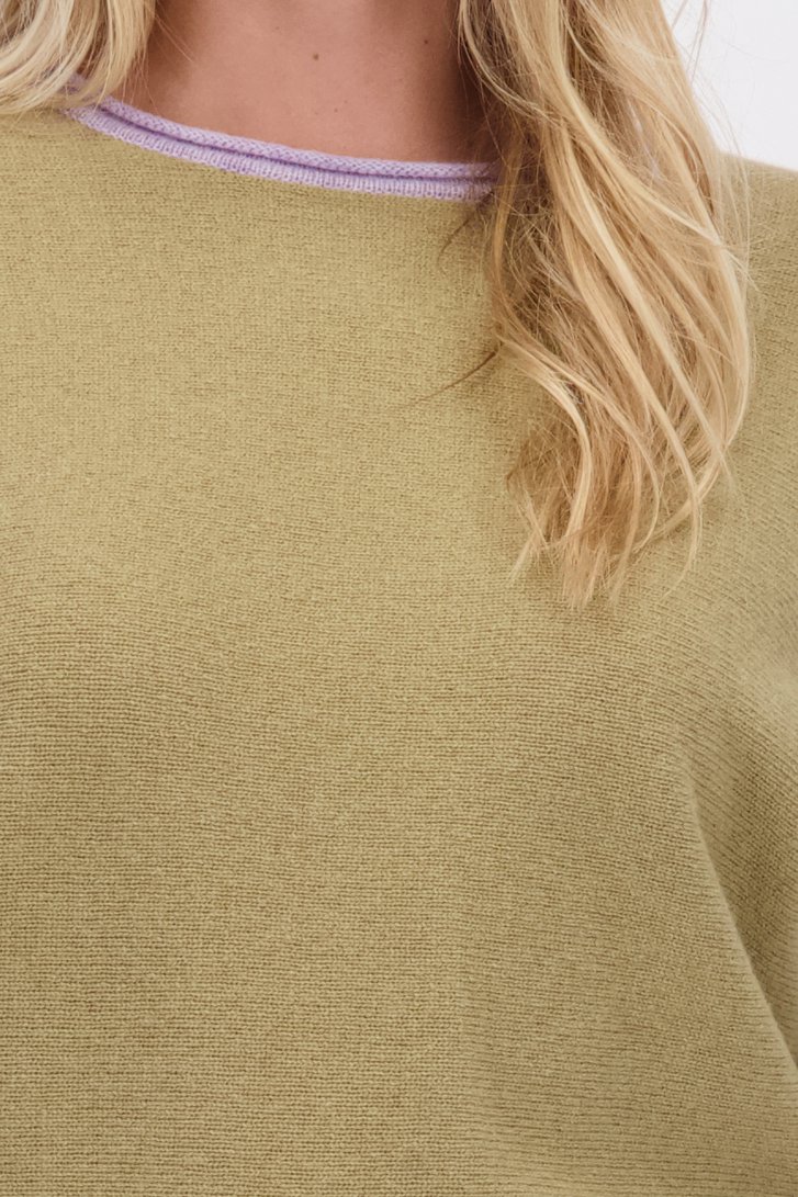 Détail de Pull jaune ocre à manches 3/4 de Libelle pour Femmes