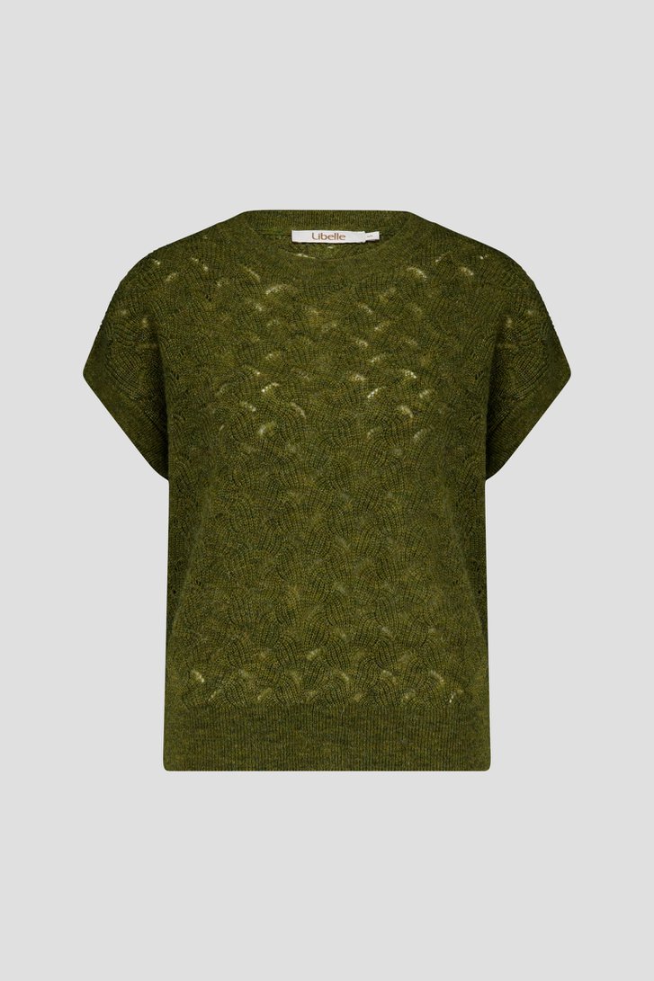 Pull kaki avec motif ajouré de Libelle pour Femmes