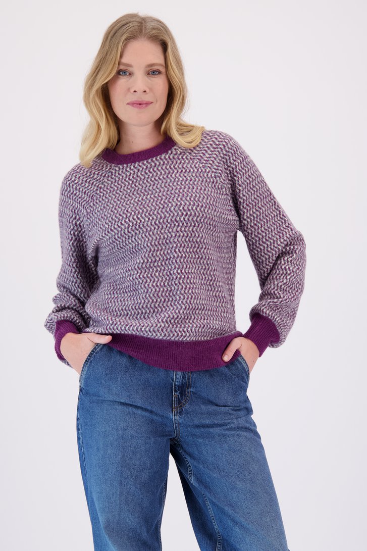 Paarse gemêleerde trui van Libelle 7493046 Dameskleding e5