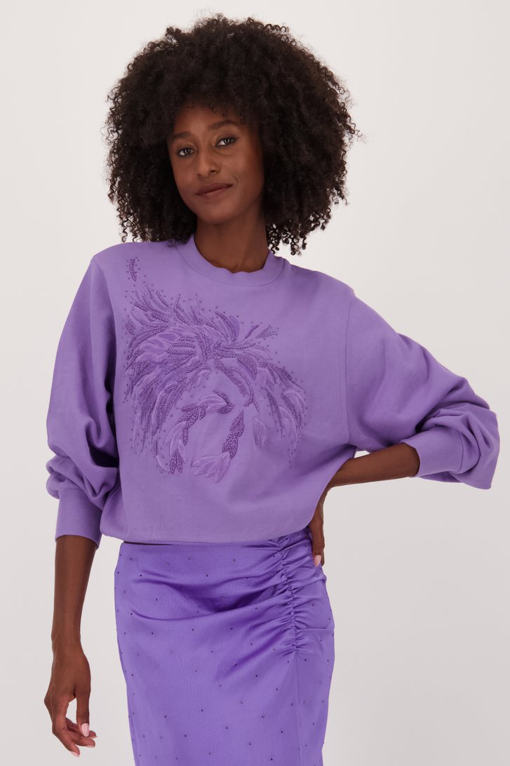 Pull lilas avec motif perlé de Louise pour Femmes