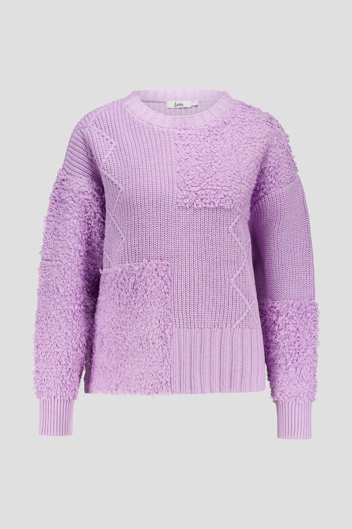 Pull lilas en mélange de points de Louise pour Femmes