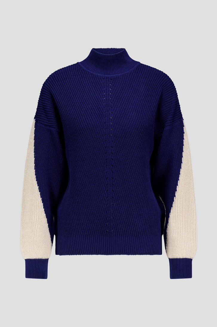 Photo produit 1 de Pull marine avec accent beige de AC by Annelien Coorevits pour Femmes