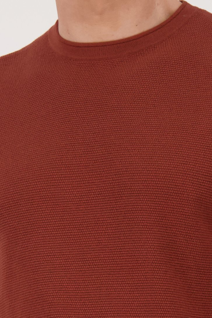 Pull marron à structure fine  de Casual Five pour Hommes