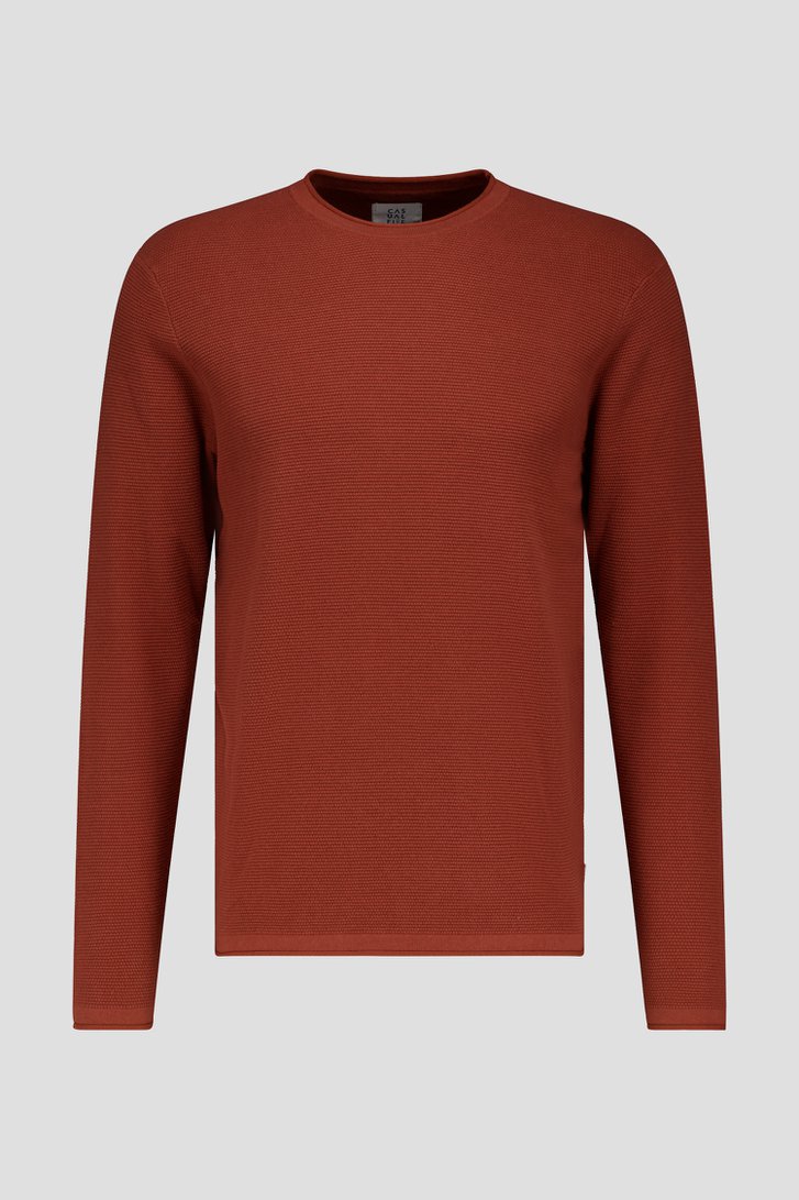 Pull marron à structure fine  de Casual Five pour Hommes