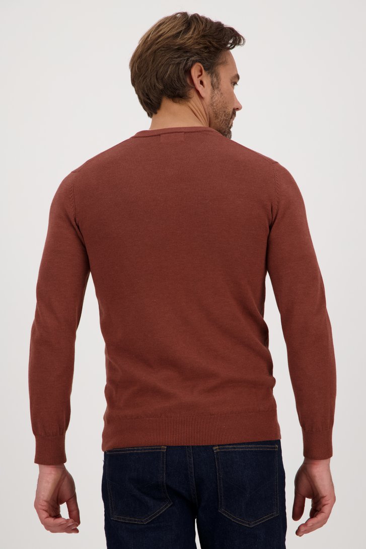 Pull marron avec col en V de Michaelis pour Hommes