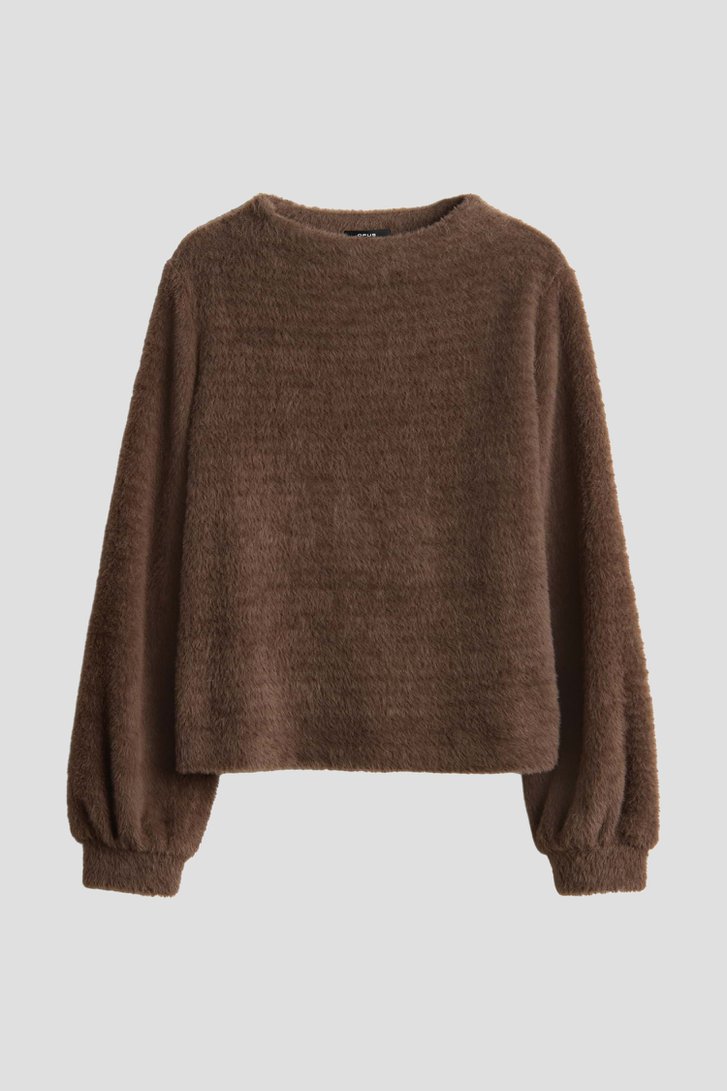 Photo produit 1 de Pull marron en tissu teddy de Opus pour Femmes
