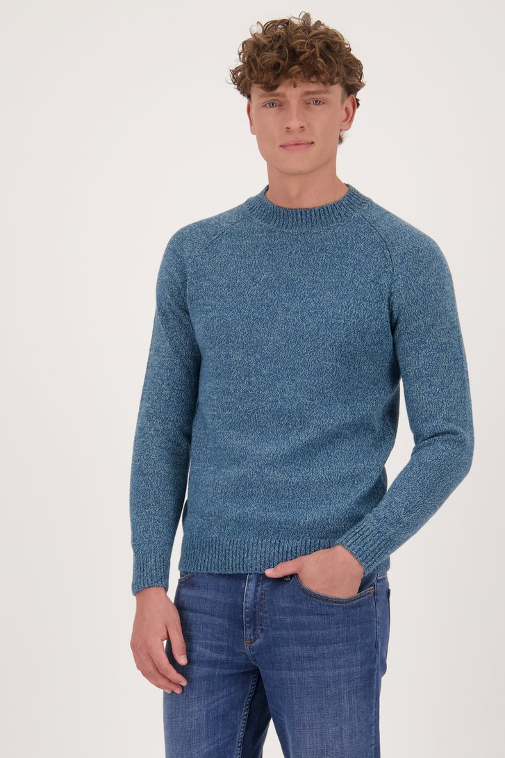 Pull mélangé bleu avec de la laine de Casual Five pour Hommes